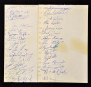 1969/70 Springbok Rugby Tourists to UK autographs - 32 signatures of squad and management of this