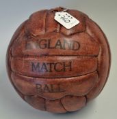 18 Panel England Vintage Leather Football with 'England Match Ball' stamped to the front, laced