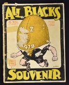 Scarce 1928 New Zealand All Blacks Rugby Tour to South Africa Souvenir Brochure - New Zealand's