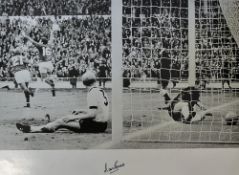 1966 World Cup Final Signed Football Prints to include a colour print depicting the trophy being
