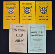 3x war time England v Scotland Services rugby programmes played at Leicester '43 and '44 and