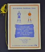 1988 Blackpool Signed Centenary Banquet Menu to celebrate 100 years of football in Blackpool,