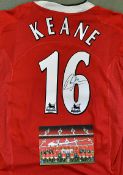 Roy Keane Signed Manchester United Football Shirt a 2004 no 10 to the reverse, replica, short sleeve