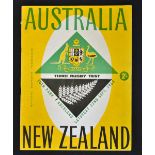 1962 New Zealand v Australia rugby programme - 3rd test played at Eden Park Auckland slight