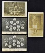 Selection of Early Football Postcards to include Welsh and English International Teams 1911/12