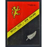1971 British Lions versus New Zealand rugby programme -3rd test match played at Wellington won by