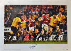 2001 Brian O'Driscoll British Lions v Australia signed colour rugby action poster - from Rugby