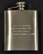 2002 FA Cup Final Hip Flask engraved 'The FA Cup Final Saturday 4th May 2002 Arsenal v Chelsea