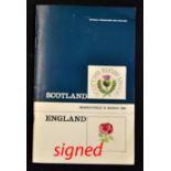 1964 Scotland (Runners Up) v England Calcutta Cup fully signed rugby programme - played at