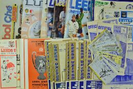 Selection of 1965-2000s Leeds United European football programmes mostly home, a few aways included,