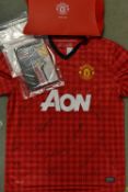 Scarce 2012/13 Manchester United Signed Football Shirt signed by the team (14) Alex Ferguson's