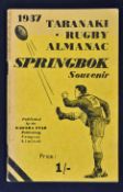 1937 Taranaki Rugby Almanac Springbok Souvenir Publication - special publication to commemorate