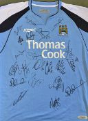 2006/07 Manchester City Multi-Signed Football Shirt signed to the front by 20, by Jordan, Beasley,