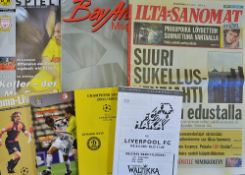 2001/2002 Champions League Liverpool away football programme FC Haka & newspaper, Borussia Dortmund,