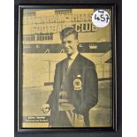 John White Tottenham and Scotland Signed Print signed in ink to the front, a magazine page, framed