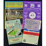 Collection of Aston Villa football programmes to include 1960 v Barcelona + ticket, 1960/61 Burnley,