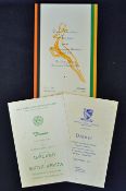 1958 South Africa touring team Dinner Menus to include 24 Sept Norfolk County FA, 1 Oct
