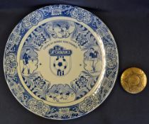 World Cup 1998 France Large Ceramic Serving Plate marked to the reverse 'Made in Holland', blue