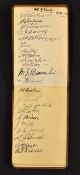 1924-5: New Zealand All Blacks Invincibles rugby autographs - small autograph book containing one