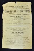 Rare 1918 Cattlewater R.N.A.S (Plymouth) v New Zealand (Discharge Depot) rugby programme - 2nd of