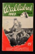 1963 Australia Wallabies Rugby Tour of South Africa signed souvenir programme - signed by 23