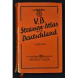 Rare Nazi Road Atlas 1935 scale 1:500 000 issued by Zentralverlag der NSDAP. 400 pages with detailed