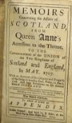 Memoirs Concerning the Affairs of Scotland 1717 Book - A detailed 420 page book being a very