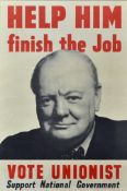 Winston Churchill Poster Selection to include 'A Briton's Creed', 'Help Him finish the Job,