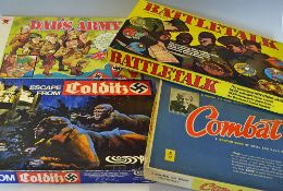 Military Game Selection to include Escape for Colditz, Combat, Dad's Army and Battletalk, all boxed,
