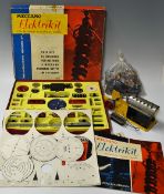 Meccano Elektrikit Set together with a Meccano Steam Engine used, on yellow base, plus a selection