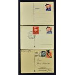WWII Interesting Postcards with Anti-British Stamps German propaganda depicts a tired Winston