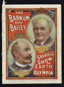 Circa. 1898 The Barnum and Bailey Greatest Show on Earth at Olympia Programme - An Impressive 28