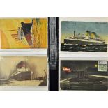 Collection of Early 20th Century Nautical Postcards - some modern, contains various postcards of
