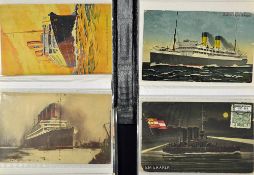 Collection of Early 20th Century Nautical Postcards - some modern, contains various postcards of