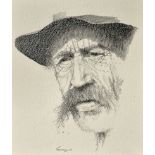 Moroney, Ken (b.1949) Original Drawing Old Man in Hat signed, framed measures 27 x 32cm overall.