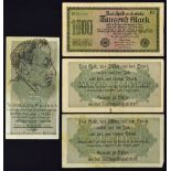 Anti-Jewish Propaganda Banknotes inflation era German banknotes over-printed with Anti-Semitic