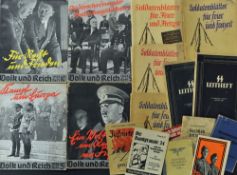 WWII Assorted German Publications including Nazi Magazines with four issues of 'Volk und Reich', a