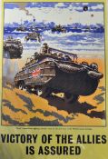 Original WWII Poster - 'Victory of the allies is assured' printed by Thos. Forman & Sons,