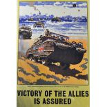 Original WWII Poster - 'Victory of the allies is assured' printed by Thos. Forman & Sons,