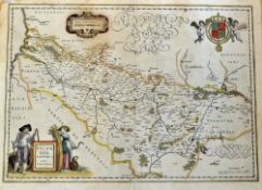 17th Century 'Picardia Regio Belgica' Decorative Map - a hand coloured engraving of the Picardie