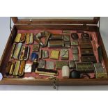 Collection of Vesta Cases, Pipes, Cheroot Holders includes tobacco boxes, stamp holders, needles
