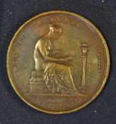 London Institution Bronze Membership Ticket Circa 1820s the Obverse; Seated allegorical figure