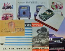 Automotive - Selection of c.1930s Ford Car Brochures to include 1939 Ford Eight, 1950/60s Ford