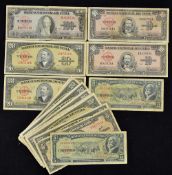 Cuba Peso Banknotes - includes 1954 100 Pesos (1), 1958 20 Pesos (9), 1960 10 Pesos (2) and 1958 5