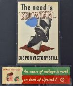 Original WWII 'Eat for Victory' Poster Selection - to include 'Dig for Victory' by Chromoworks,