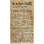 1694 The London Gazette Newspaper - contents include the death and funeral of Queen Mary, after