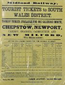 Railway - Early Poster for Tourist Tickets to South Wales from Lancaster, Leeds, Manchester,