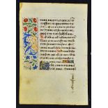 Book of Hours - c.1460 France a leaf from the Book of Hours finely decorated and hand scripted in