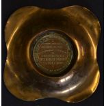 Launch of H.M.S. Vengeance Bronze Medallion in copper Dish -Barrow 25th July 1899. Obverse; The