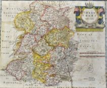 17th Century Robert Morden 'Shrop-Shire' Map - sold by Abel Swale, a copper plate engraving with